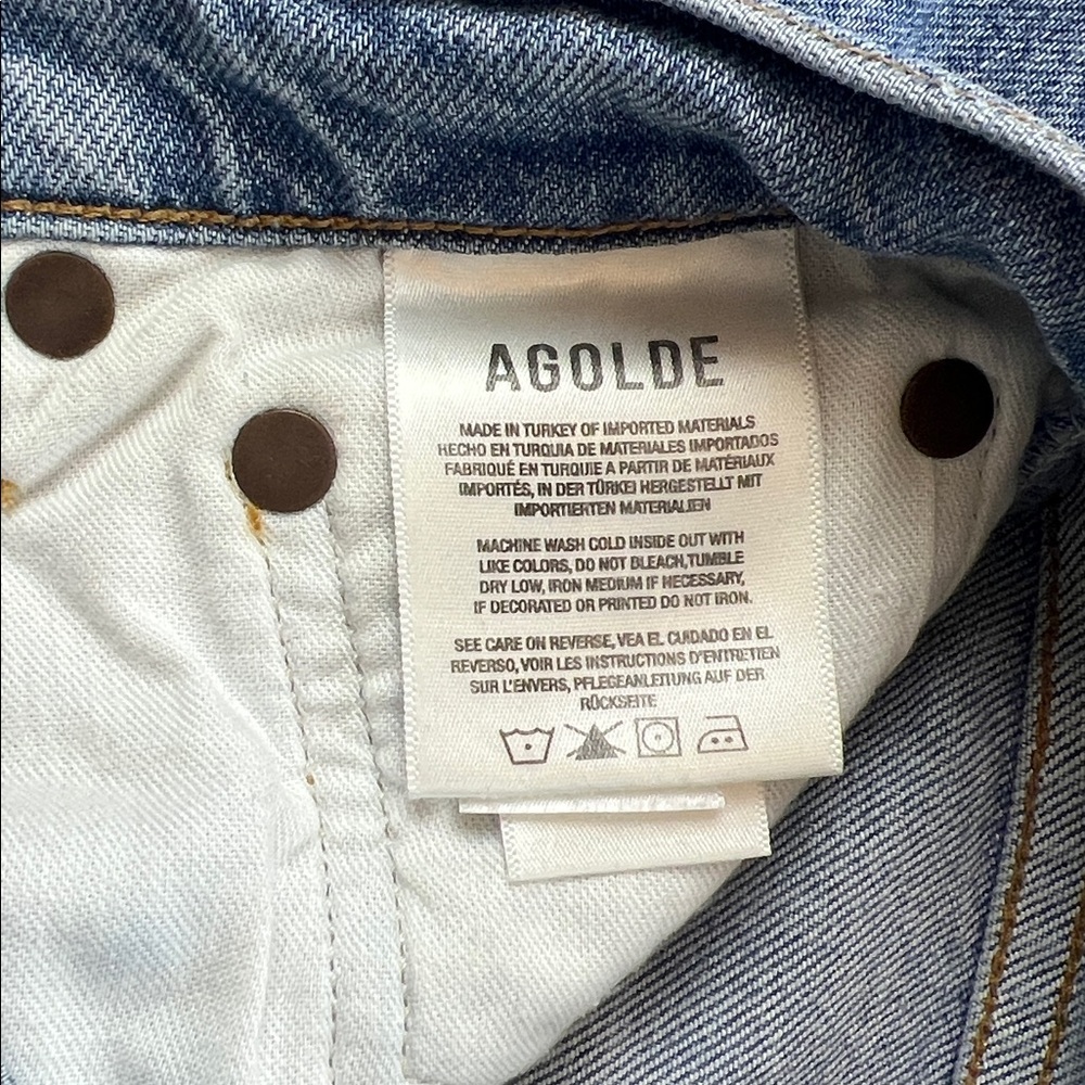 AGOLDE “Riley” jeans Straight Crop High Rise
Button Fly Womens 29 Distressed - Picture 14 of 16